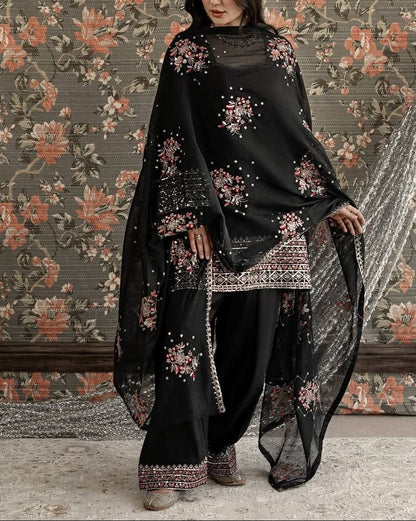 Eid Wear Heavy Natural Crepe Farshi Salwar Set
