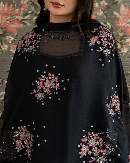 Eid Wear Heavy Natural Crepe Farshi Salwar Set