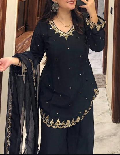 ROMAN SILK TOP PLAZZO WITH DUPATTA SET