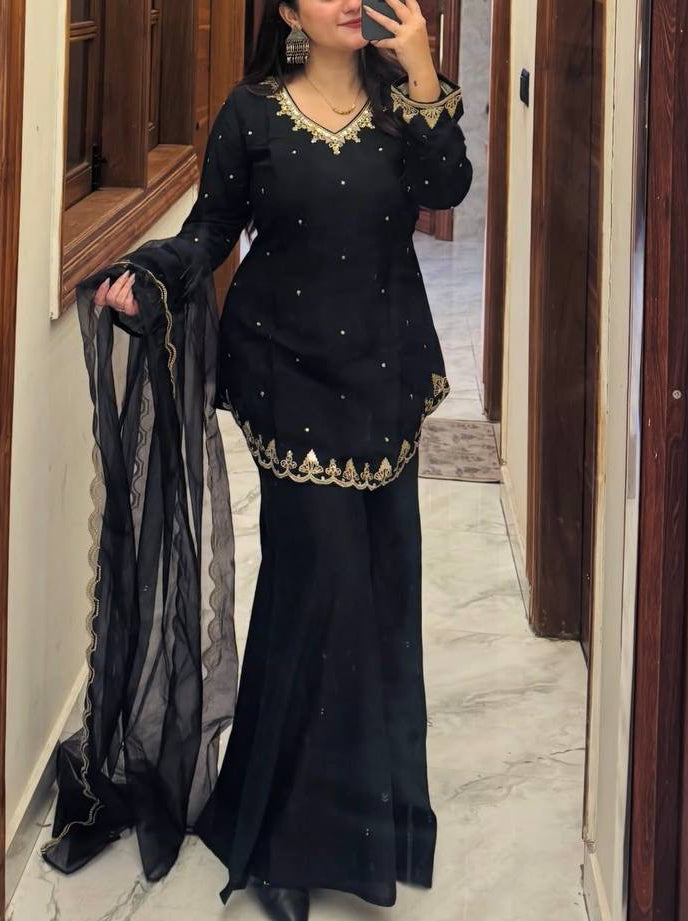 ROMAN SILK TOP PLAZZO WITH DUPATTA SET