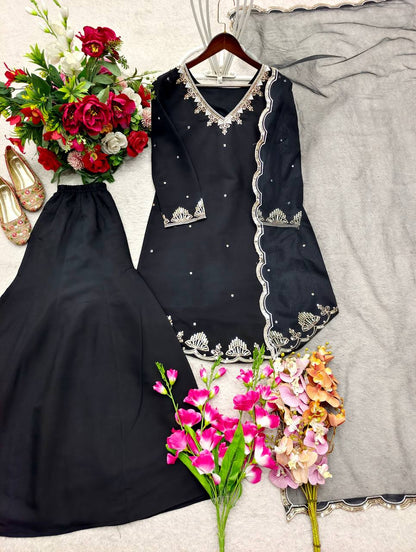 ROMAN SILK TOP PLAZZO WITH DUPATTA SET
