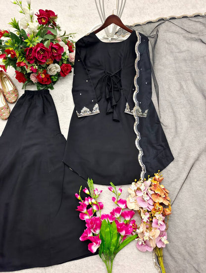 ROMAN SILK TOP PLAZZO WITH DUPATTA SET