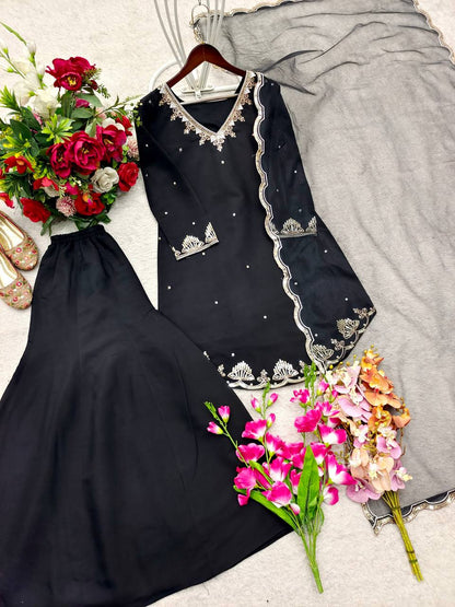 ROMAN SILK TOP PLAZZO WITH DUPATTA SET