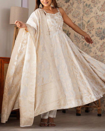 BANARASI DOLA SILK ANARKALI SET