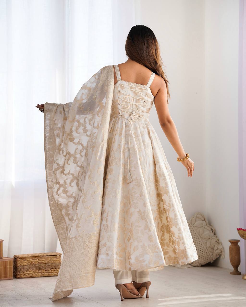 BANARASI DOLA SILK ANARKALI SET
