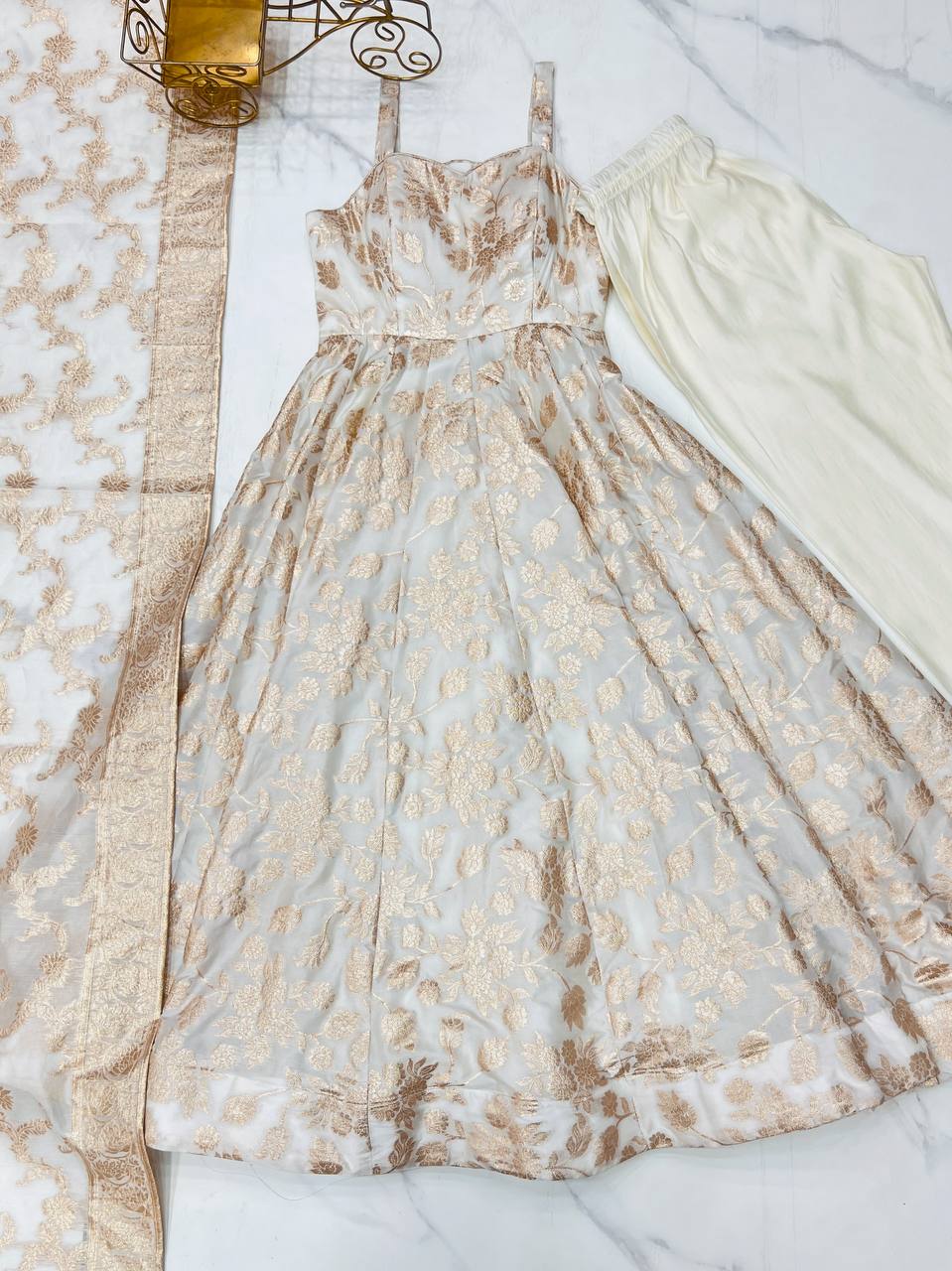 BANARASI DOLA SILK ANARKALI SET