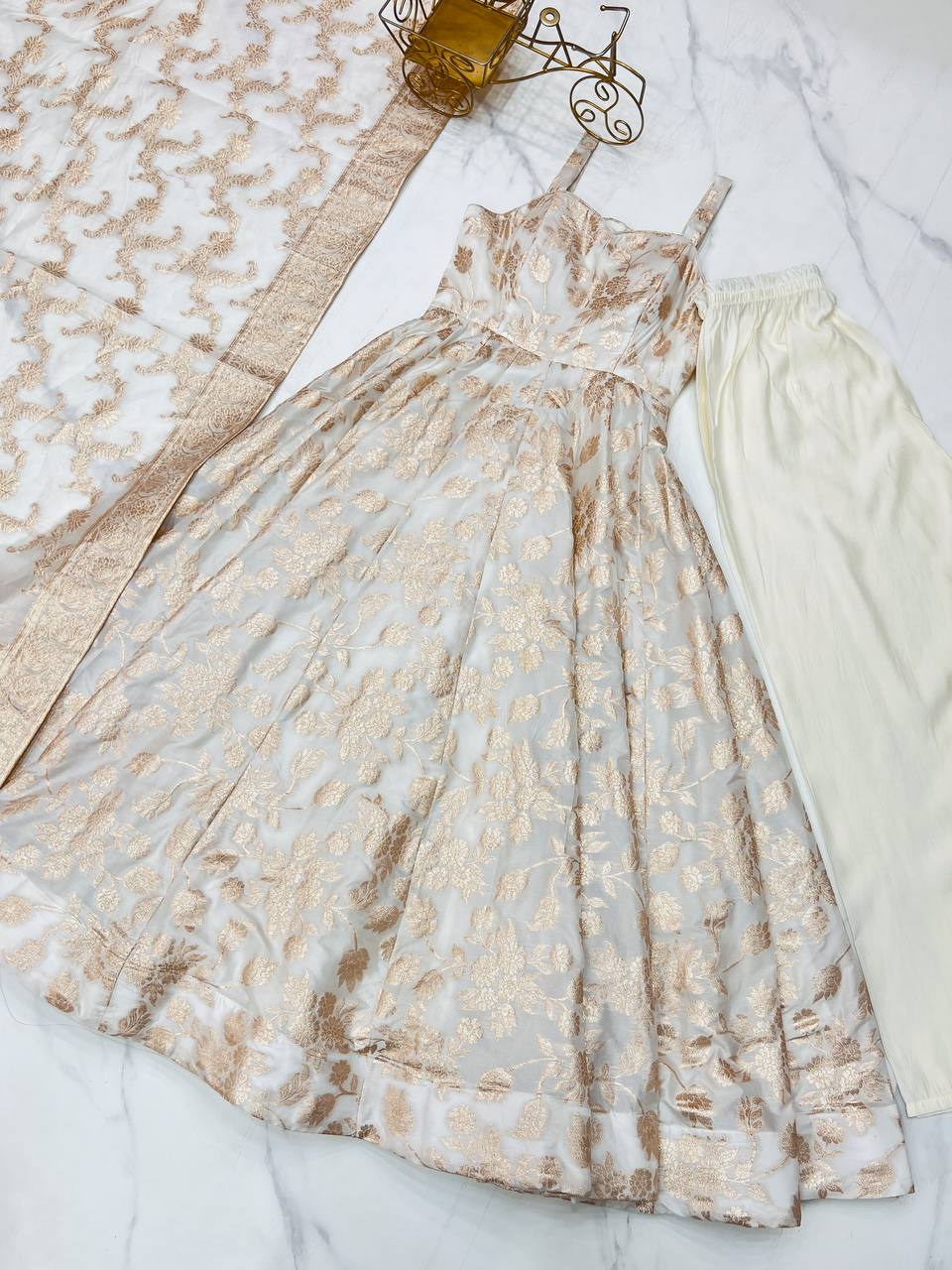 BANARASI DOLA SILK ANARKALI SET