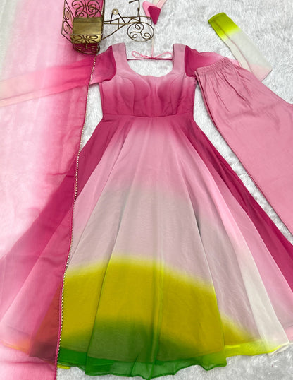 HEAVY PURE FAUX GEORGETTE ANARKALI