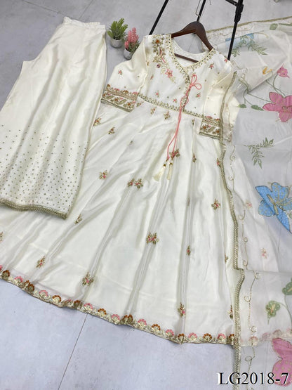 DESIGNER SEQUENCE EMBROIDERED 3 PIECE GOWN PAIR