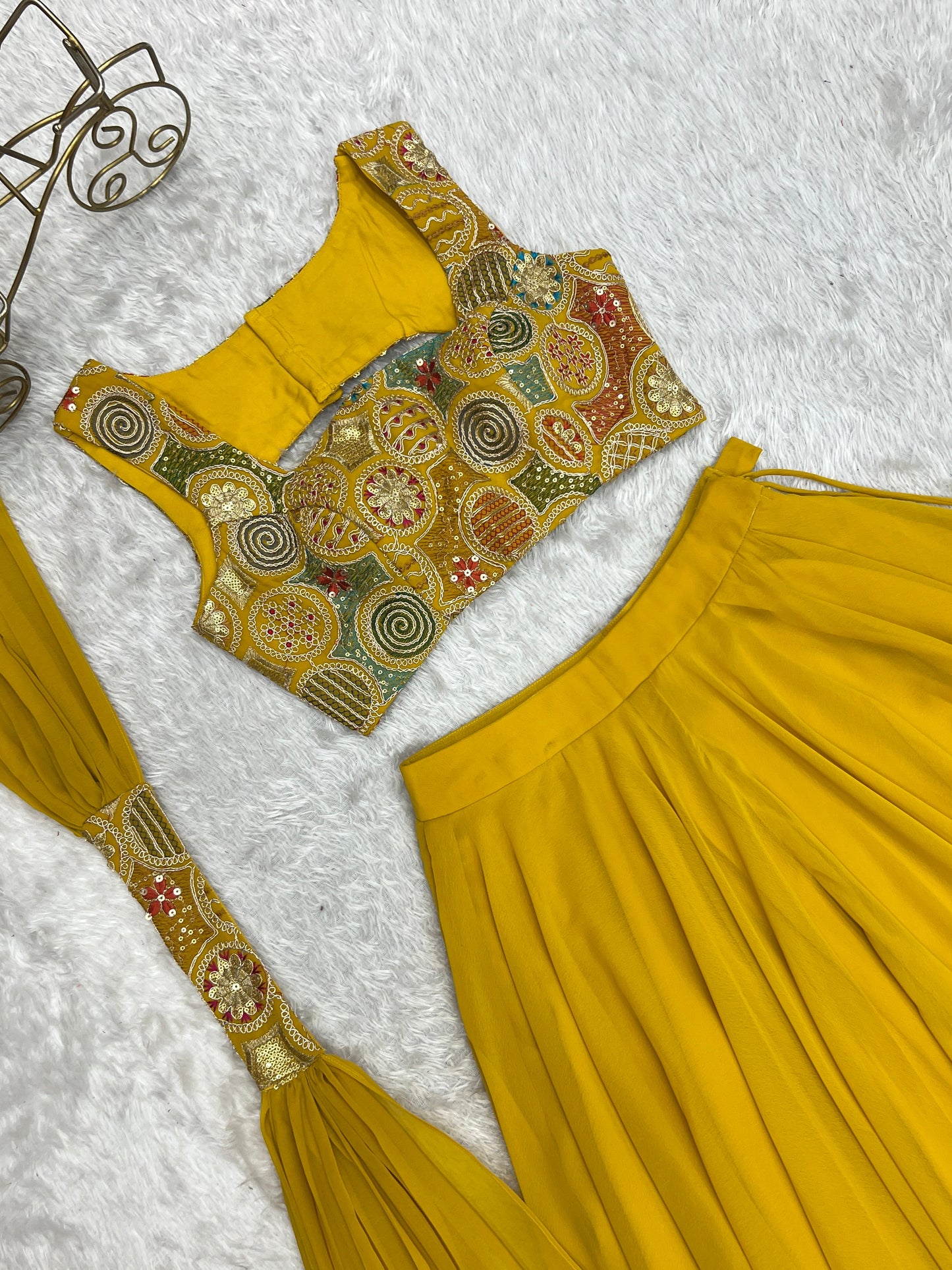 FULLY READY TO WEAR DESIGNER LEHENGA CHOLI DRESS BAZZAR