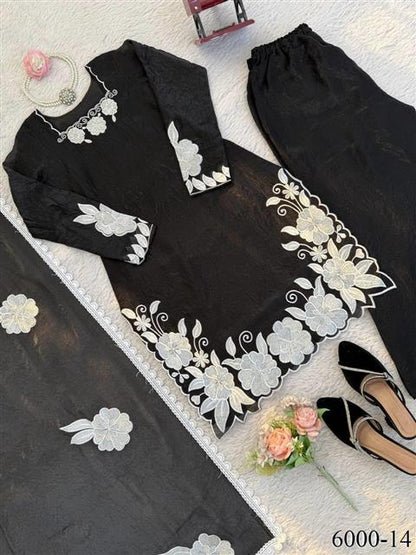 FENDY SILK EMBROIDERY THREAD WORK TOP FARSHI PANT