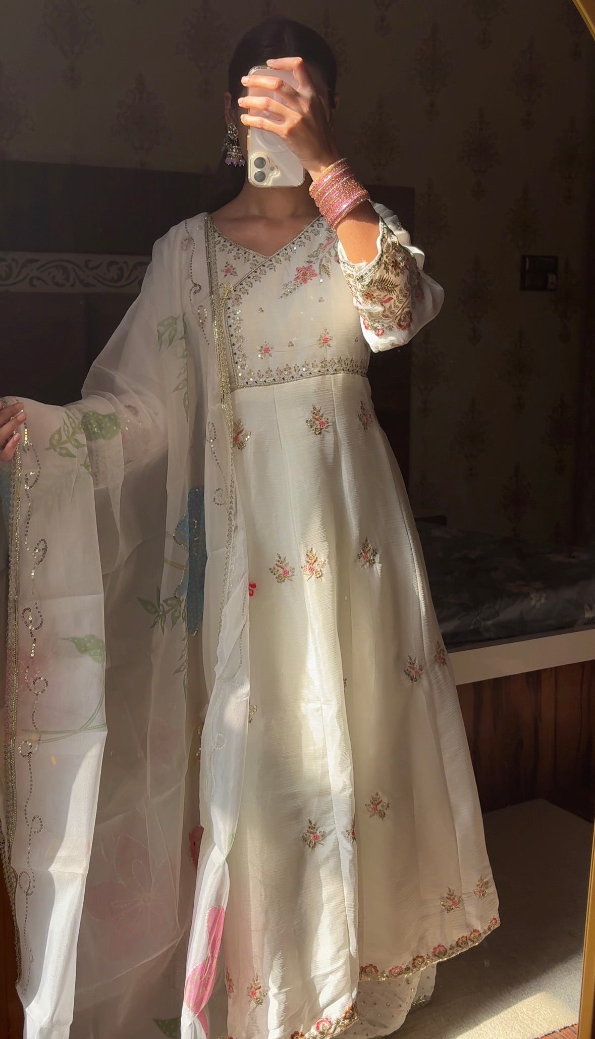 DESIGNER SEQUENCE EMBROIDERED 3 PIECE GOWN PAIR