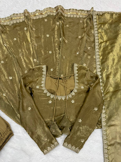 New Coding with Sequnce work Gown pent & Dupatta Set 