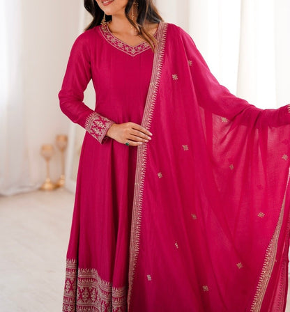 HEAVY PURE BLOOMING VICHITRA SILK ANARKALI