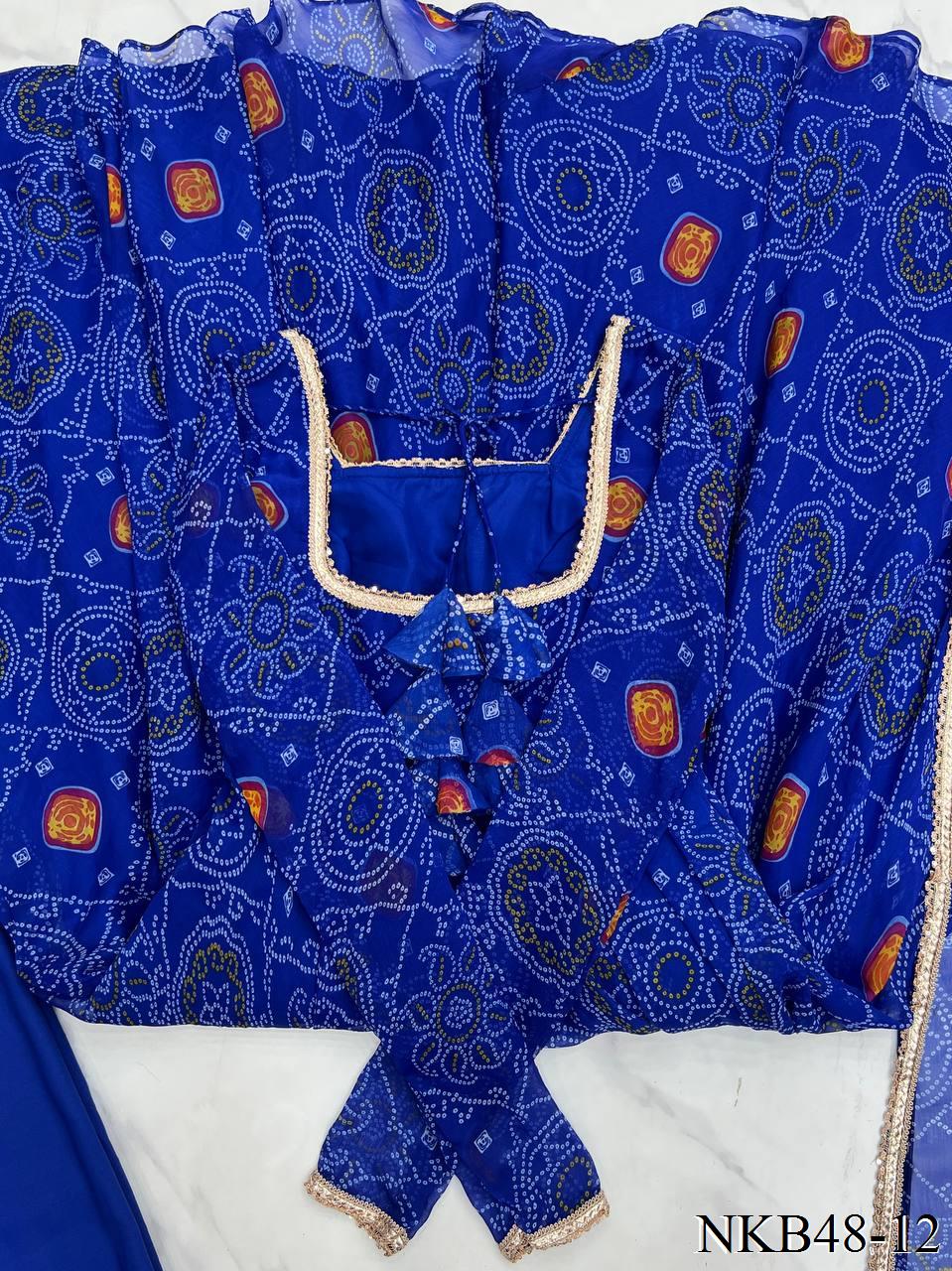 PURE SOFT CHIFFON BANDHEJ ANARKALI SET