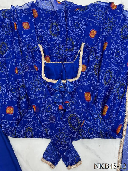 PURE SOFT CHIFFON BANDHEJ ANARKALI SET