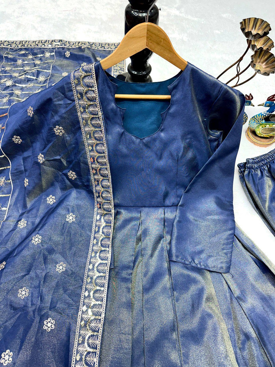 FRENCH MOSS EMBROIDERY ANARKALI SET