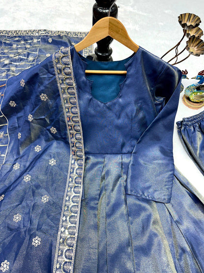 FRENCH MOSS EMBROIDERY ANARKALI SET