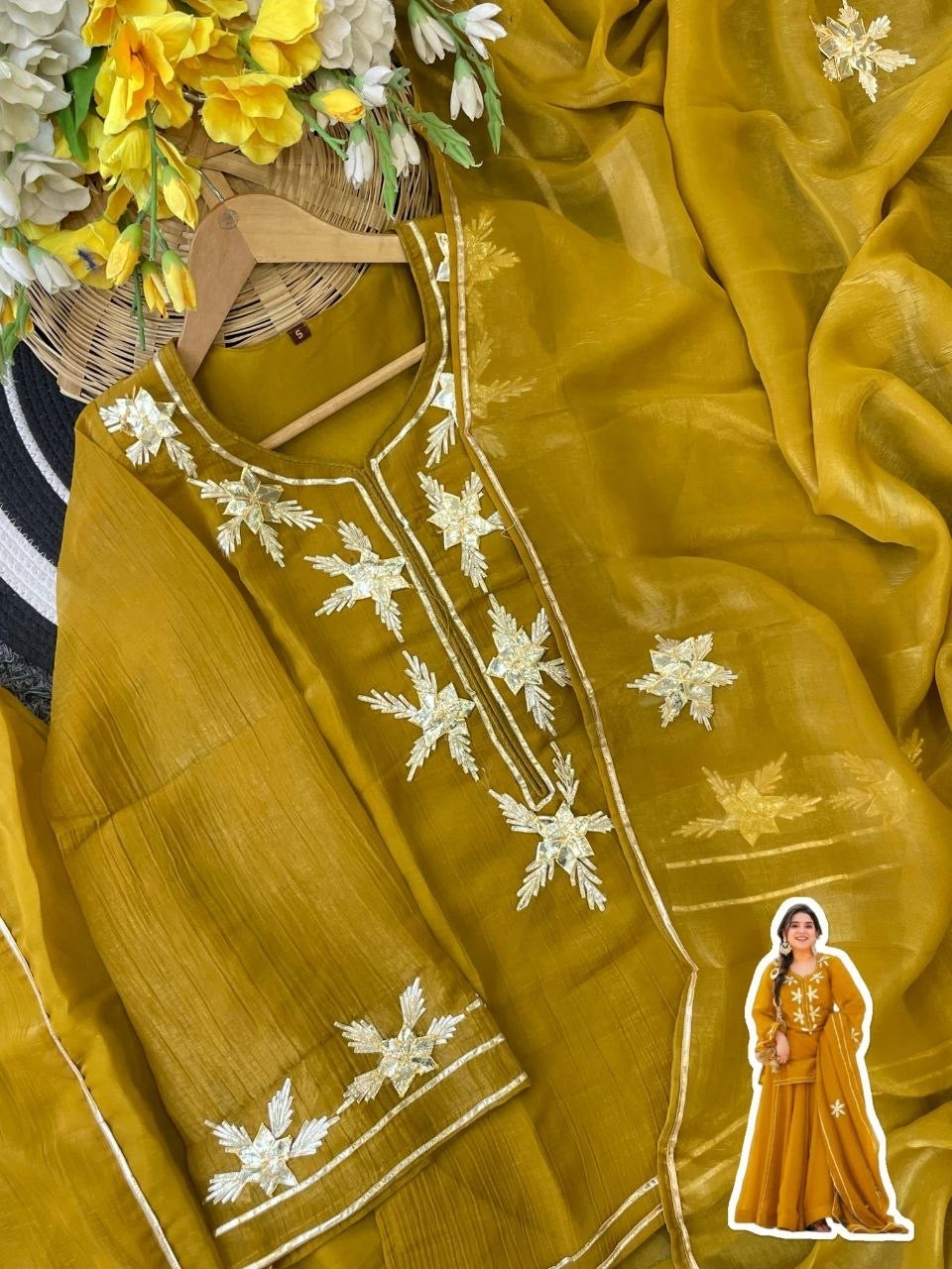 GOTTA PATTI KURTA PLAZZO SET