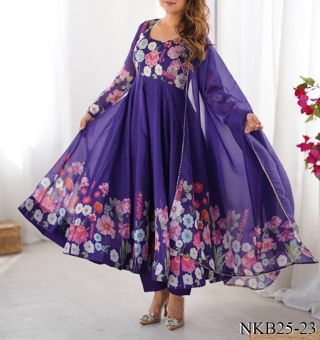 SOFT ORGANZA SILK ANARKALI SET