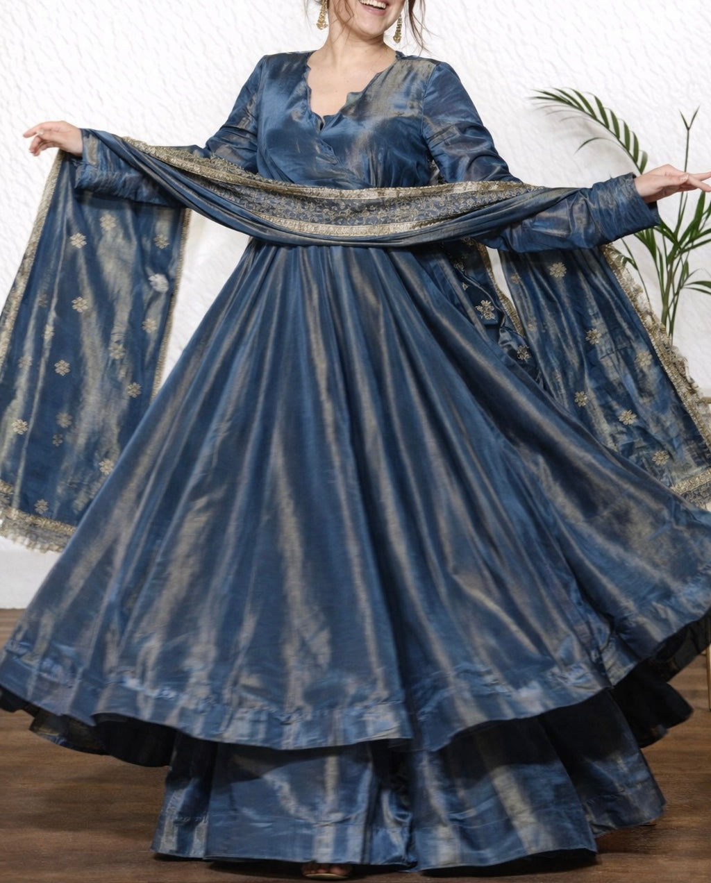 FRENCH MOSS EMBROIDERY ANARKALI SET