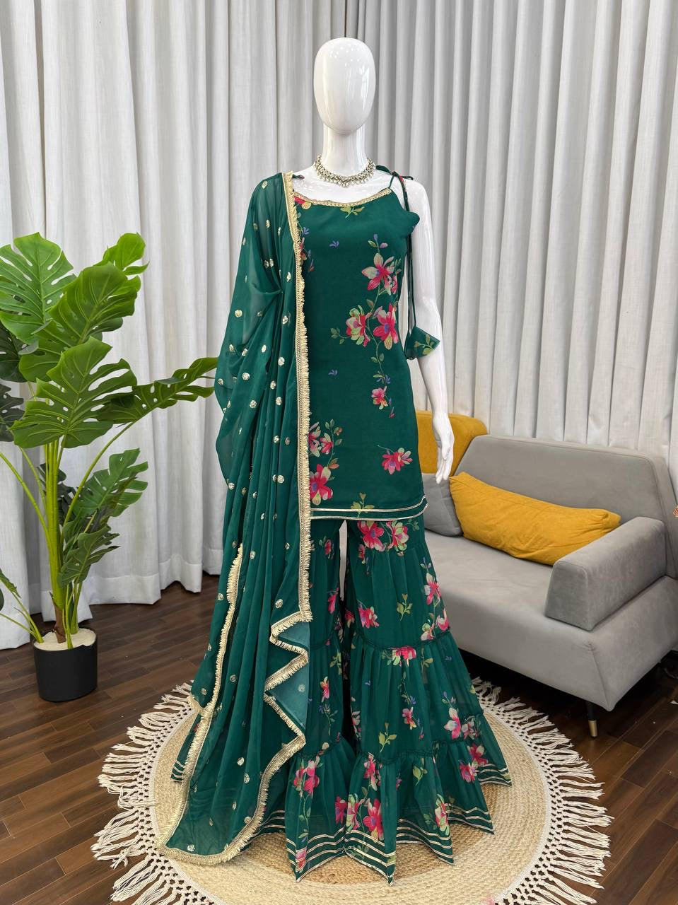 PREMIUM FABRIC AND DETAILING TOP SHARARA WITH DUPATTA