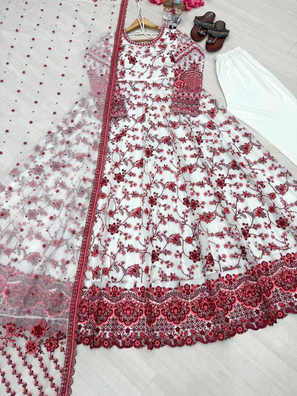 Hania Amir Viral Embroidery Gown Set