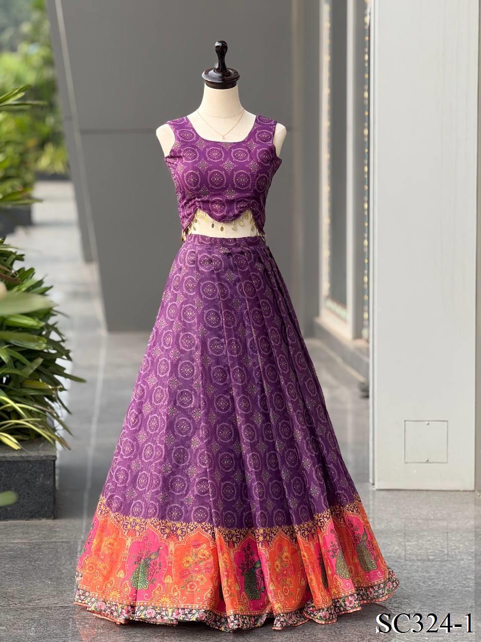 PURE ORGANZA SILK FULLY STITCHED LEHENGA