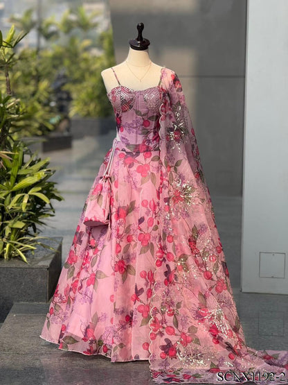 PURE ORGANZA FULLY STICHED LEHENGA