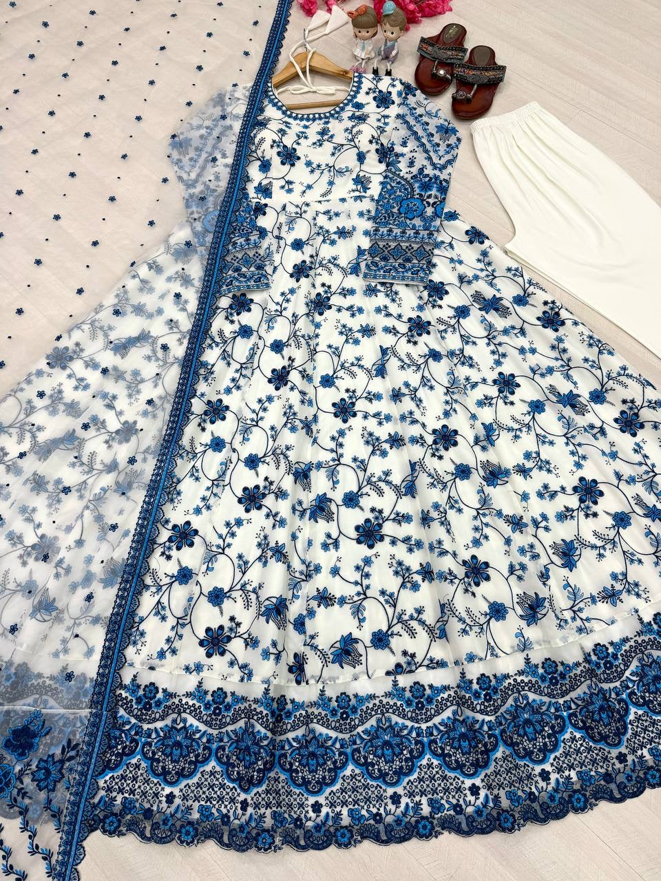 Hania Amir Viral Embroidery Gown Set