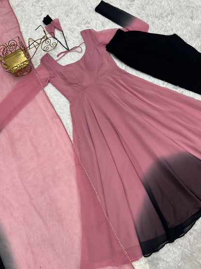 HEAVY PURE FAUX GEORGETTE ANARKALI