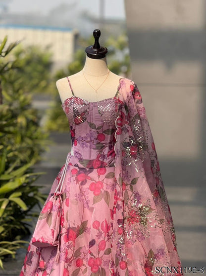 PURE ORGANZA FULLY STICHED LEHENGA