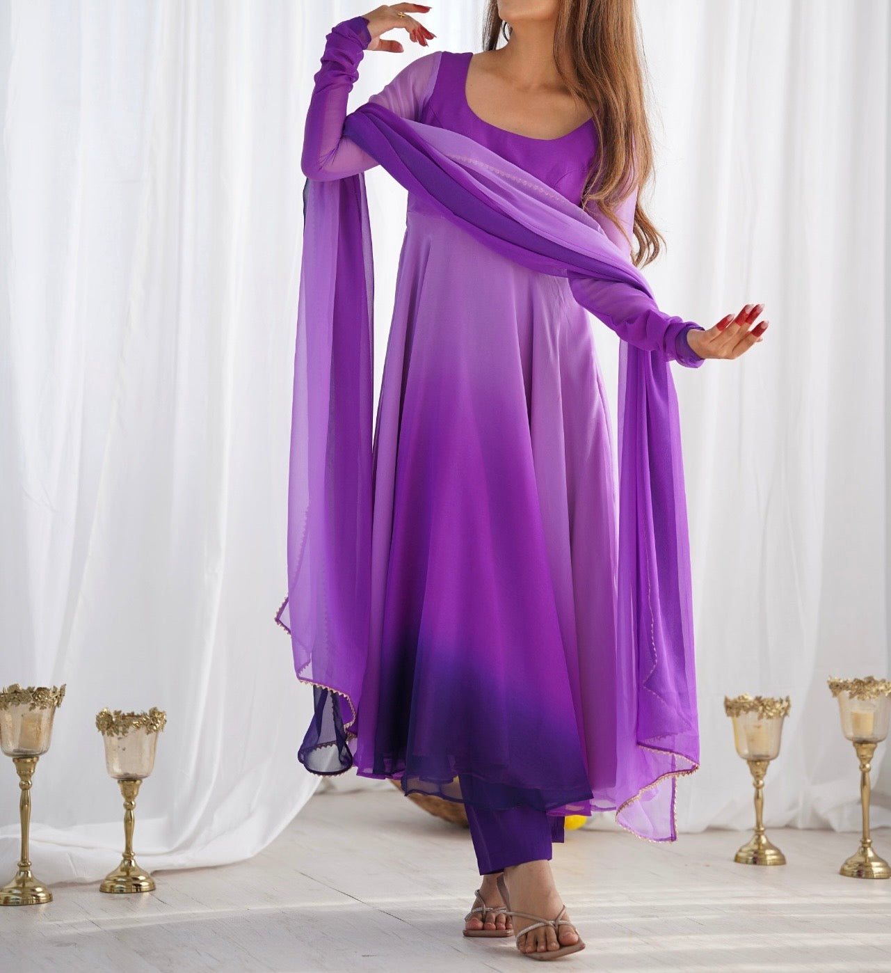HEAVY PURE FAUX GEORGETTE ANARKALI