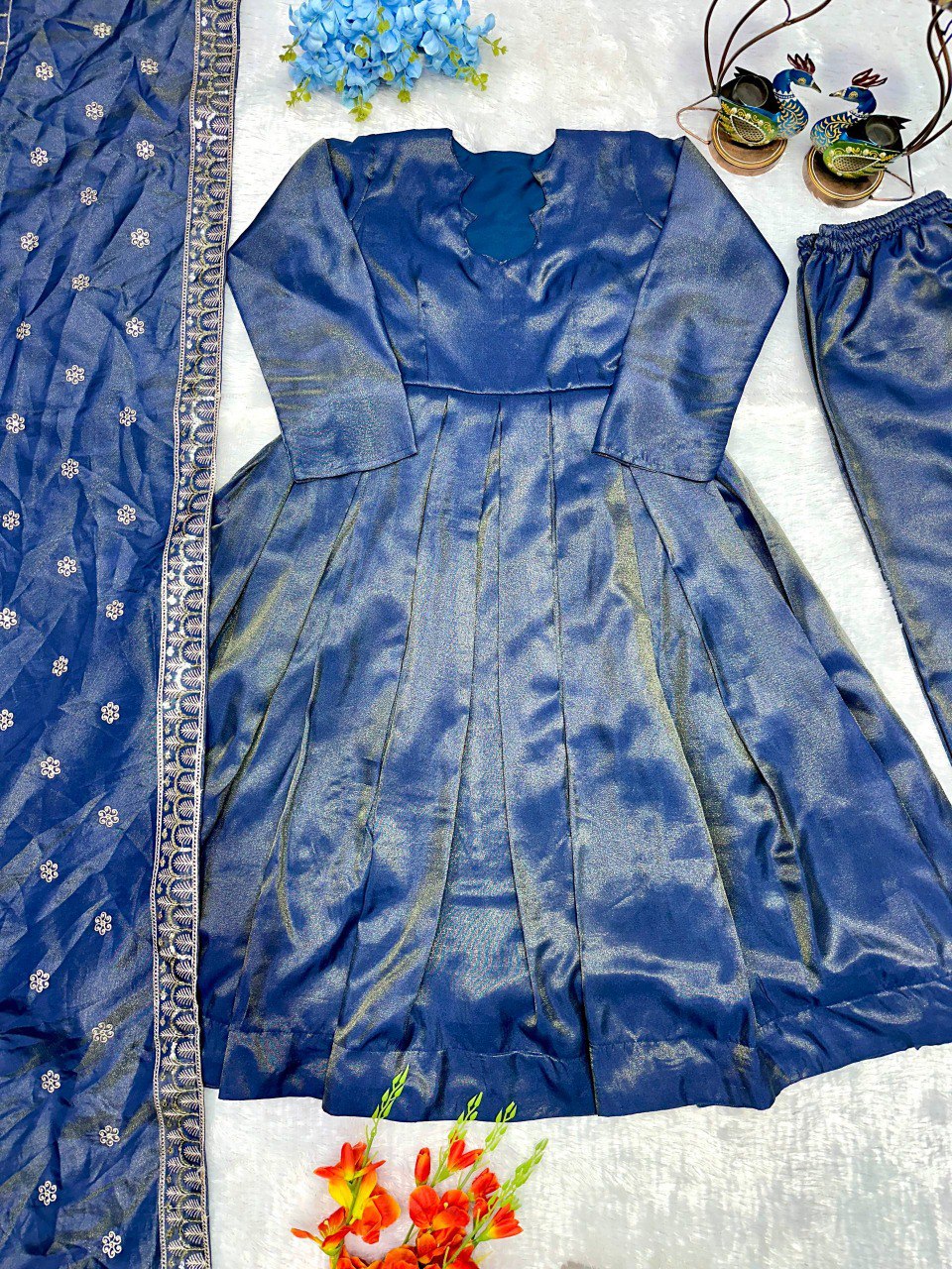 FRENCH MOSS EMBROIDERY ANARKALI SET