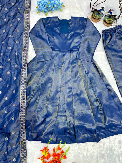 FRENCH MOSS EMBROIDERY ANARKALI SET