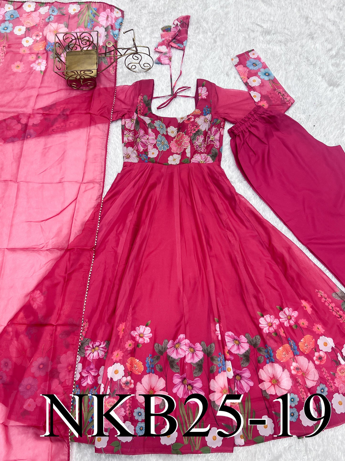 SOFT ORGANZA SILK ANARKALI SET