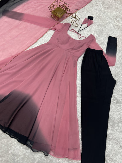 HEAVY PURE FAUX GEORGETTE ANARKALI