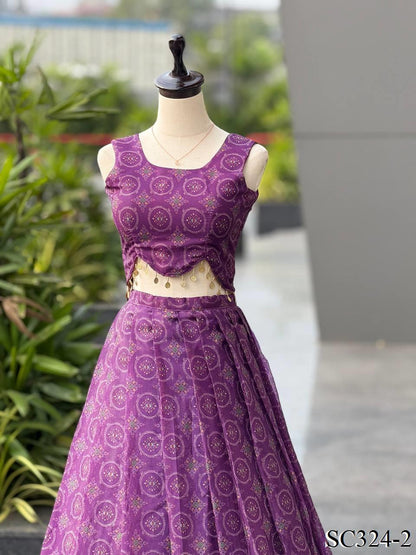 PURE ORGANZA SILK FULLY STITCHED LEHENGA