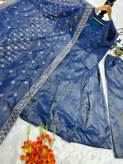 FRENCH MOSS EMBROIDERY ANARKALI SET