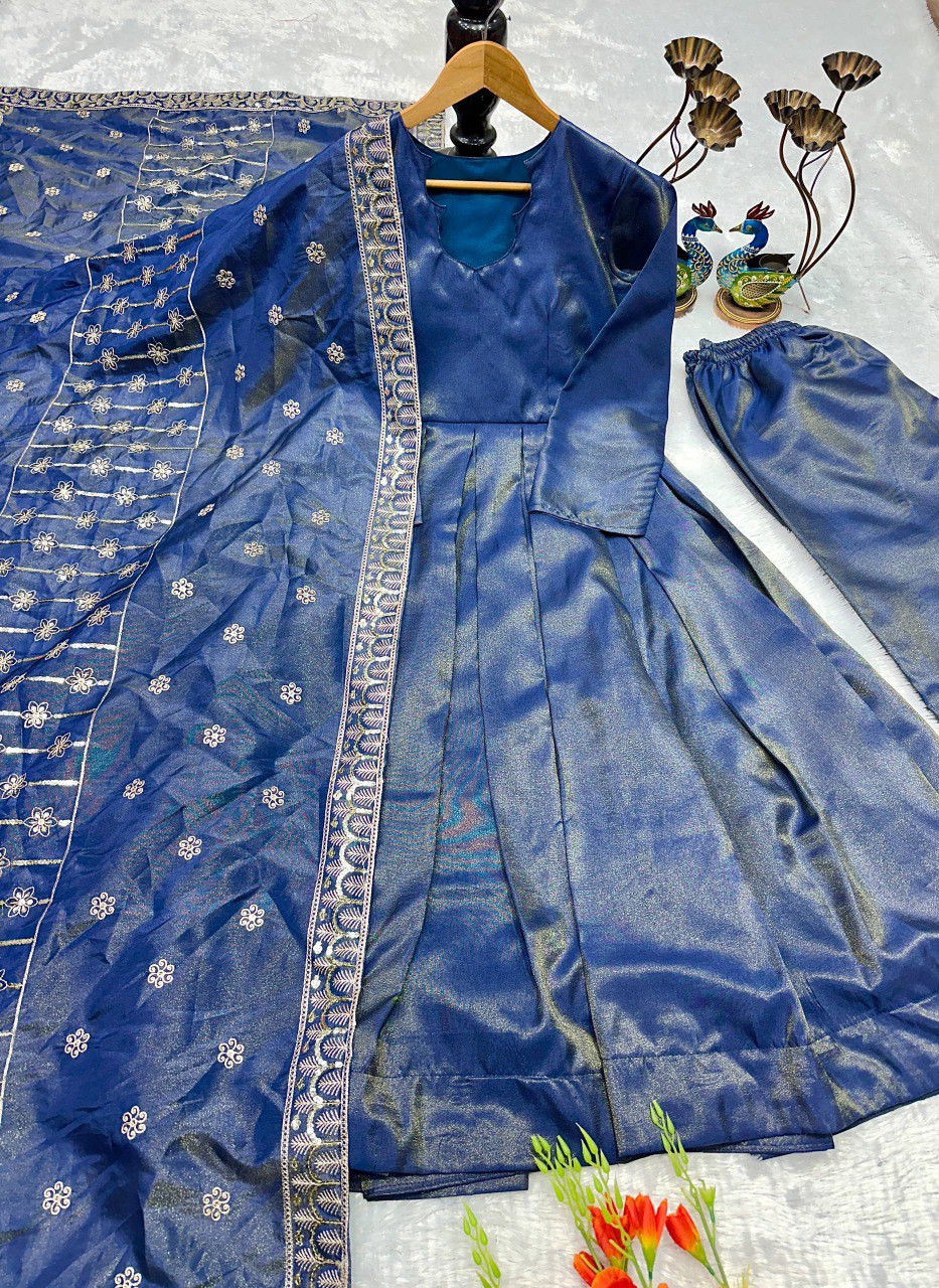 FRENCH MOSS EMBROIDERY ANARKALI SET