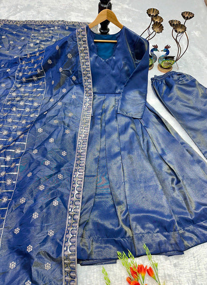 FRENCH MOSS EMBROIDERY ANARKALI SET