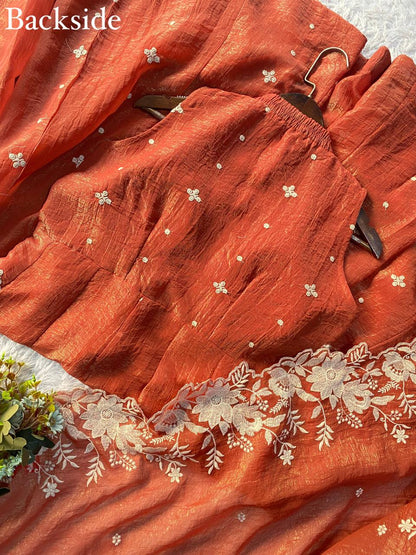 EXCLUSIVE 3-PIECE KURTI WITH FLARED SHARARA
