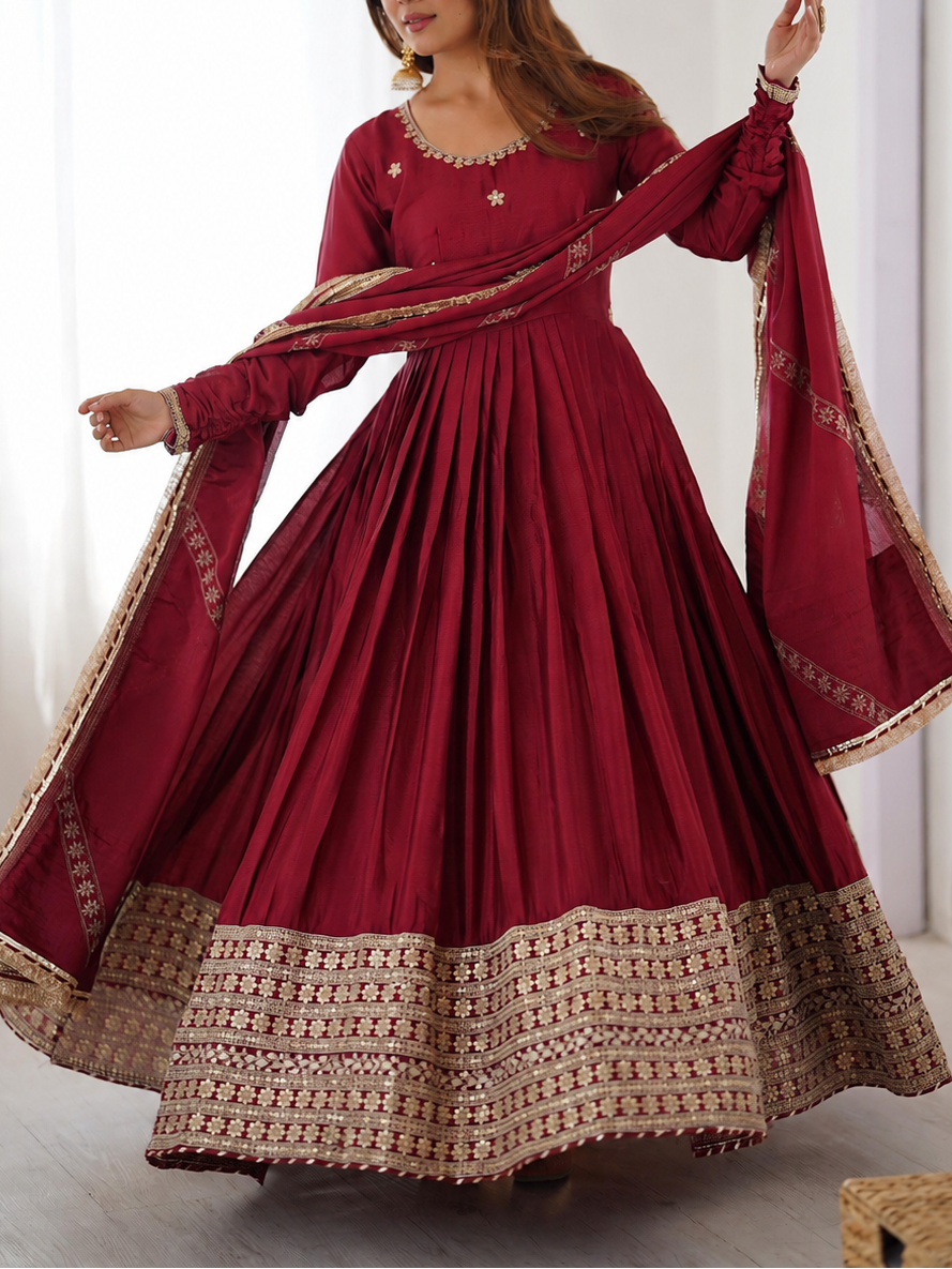 CHINNON HEAVY ANARKALI SUIT SET