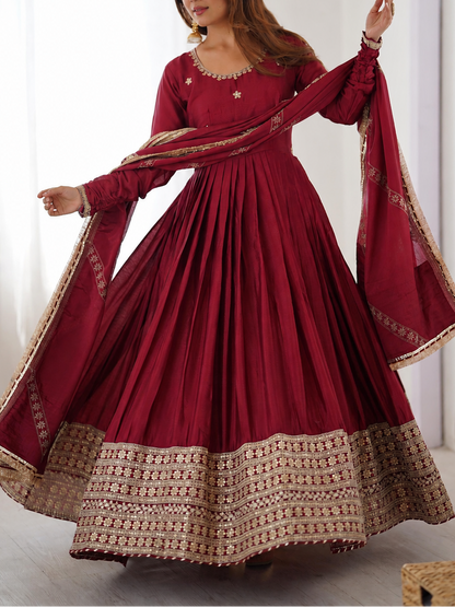 CHINNON HEAVY ANARKALI SUIT SET