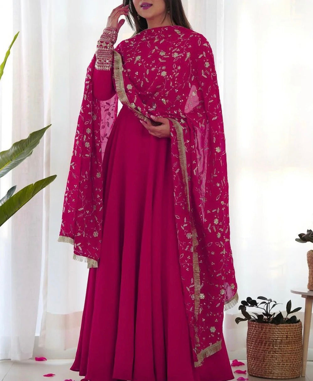 BEST SELLER  GOWN WITH HEAVY WORK DUPATTA