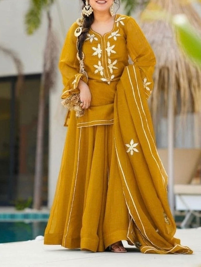 GOTTA PATTI KURTA PLAZZO SET
