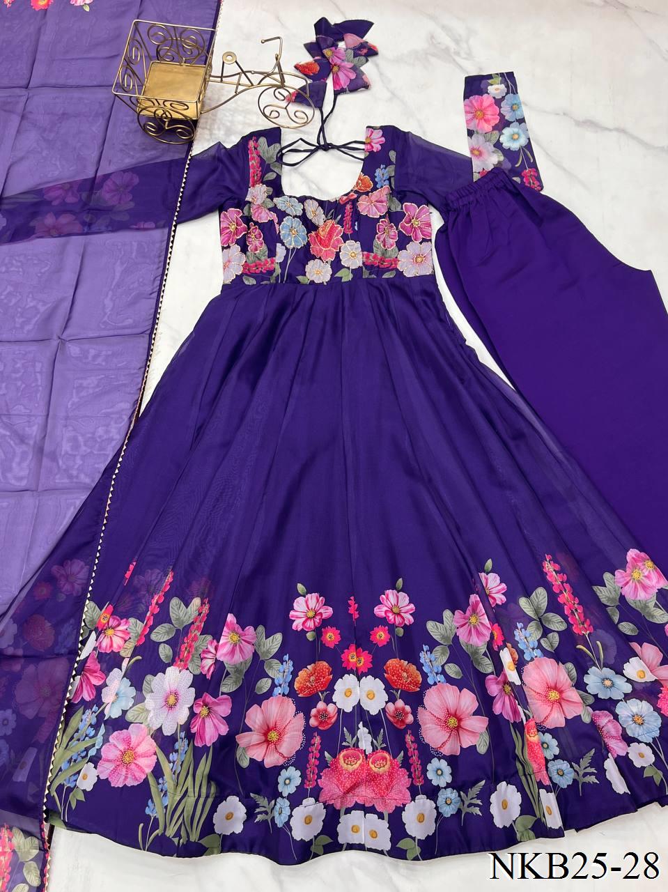 SOFT ORGANZA SILK ANARKALI SET