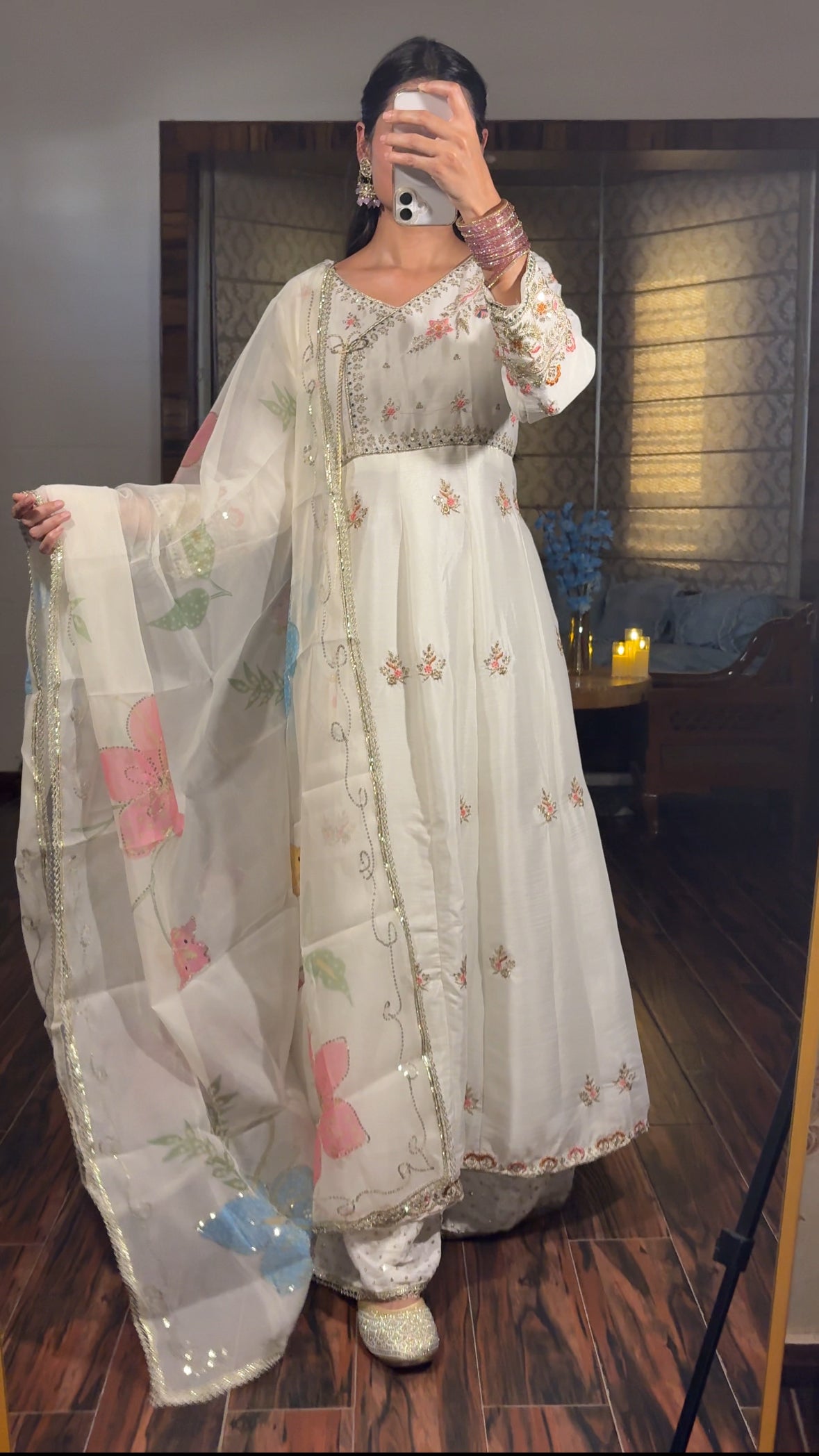 DESIGNER SEQUENCE EMBROIDERED 3 PIECE GOWN PAIR