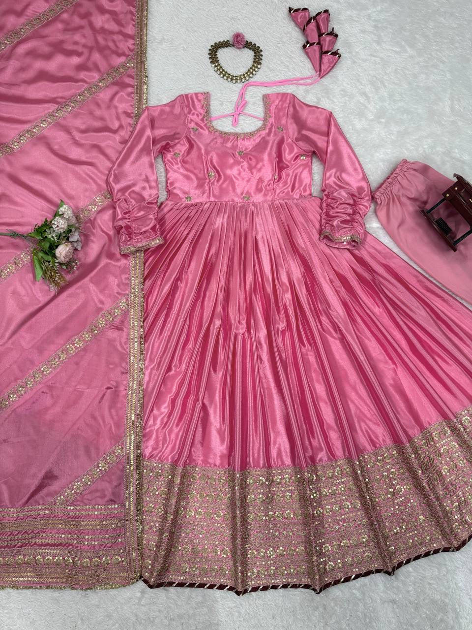 CHINNON HEAVY ANARKALI SUIT SET