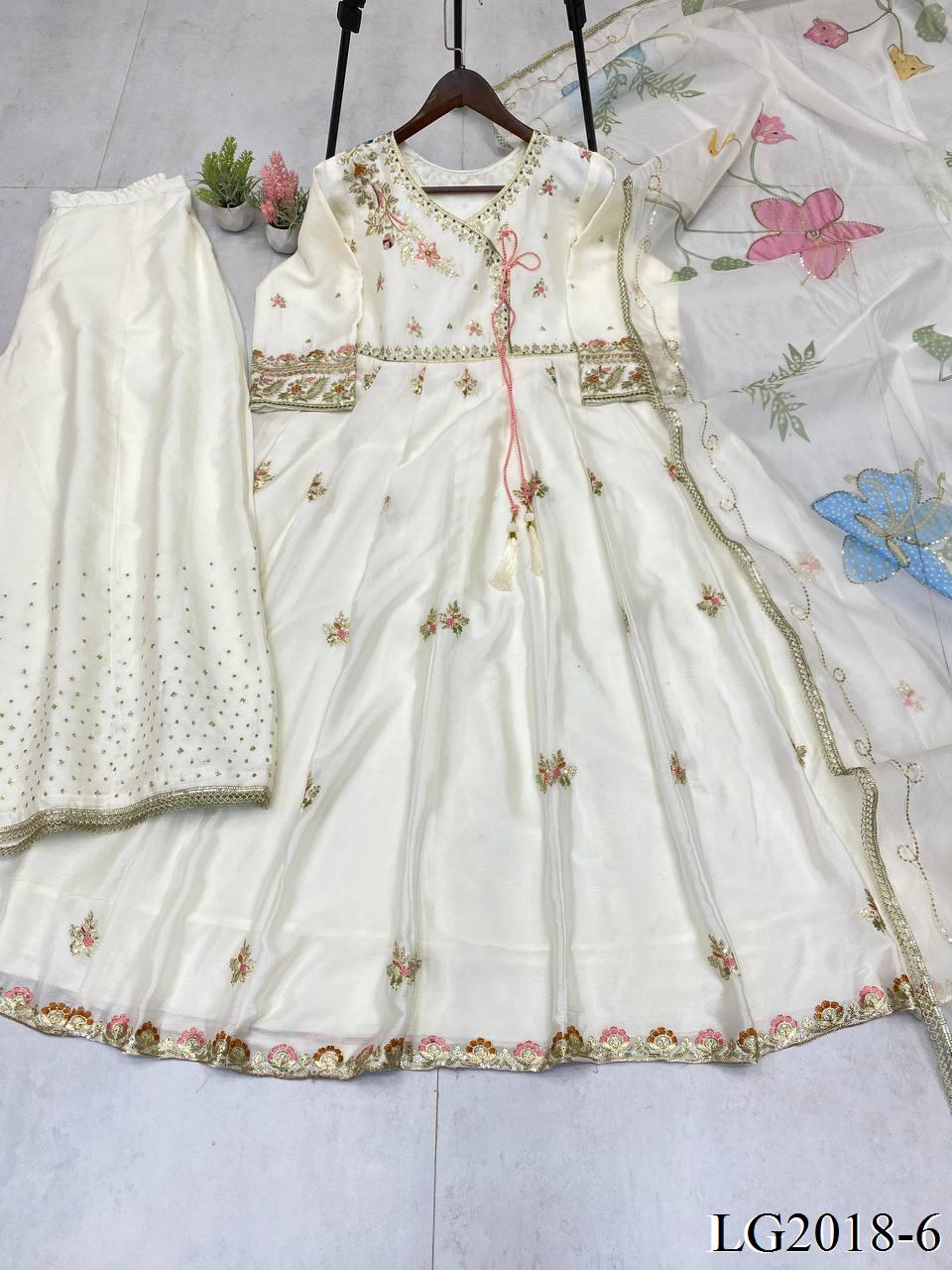 DESIGNER SEQUENCE EMBROIDERED 3 PIECE GOWN PAIR